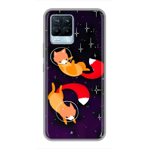 Чохол з принтом «Лисички космонавти» для Realme 8 Чохол з принтом «Лисички космонавти» для Realme 8