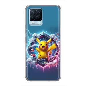 Чехол с Пикачу на Realme 8 (Лого Пикачу)