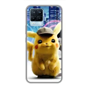Чехол с Пикачу на Realme 8 (Пикачу в городе)