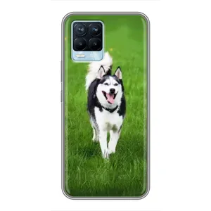 Чохол з Хаскі Realme 8 - (AlphaPrint) (Радісний Хаскі)
