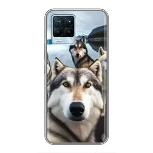 Чохол з Хаскі Realme 8 - (AlphaPrint) (Селфі Хаскі)