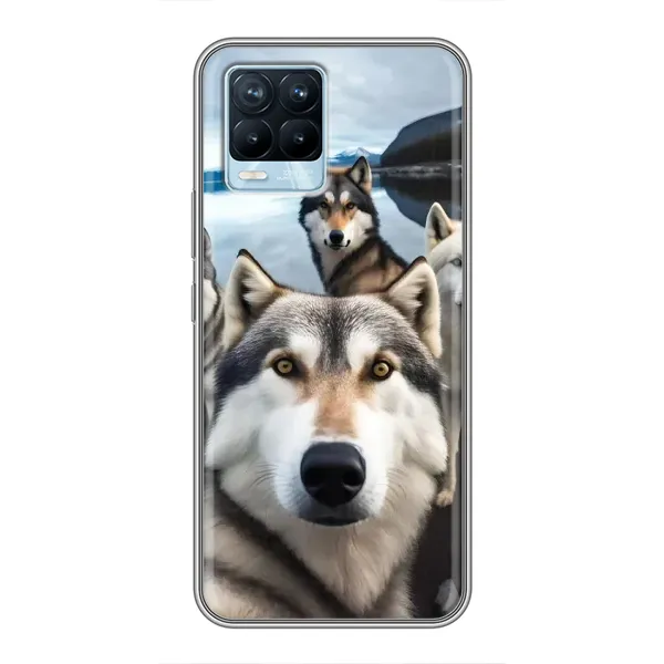 Чохол з принтом «Селфі Хаскі» для Realme 8 Чохол з принтом «Селфі Хаскі» для Realme 8