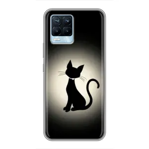 Чохол з принтом «Силует котика» для Realme 8