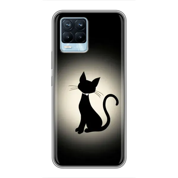 Чохол з принтом «Силует котика» для Realme 8