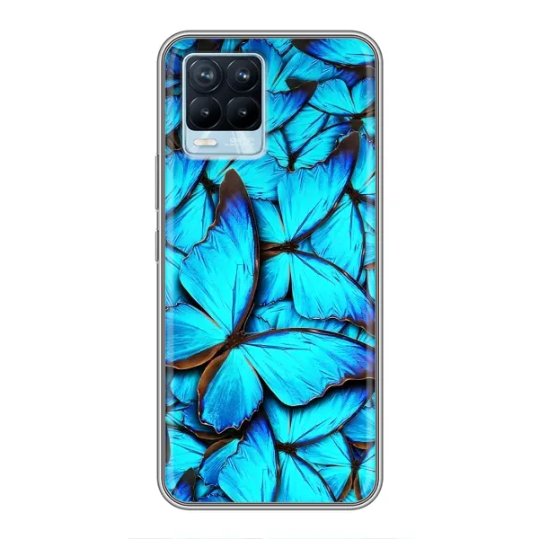 Чохол з принтом «Сині метелики» для Realme 8