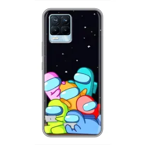 Чохли Амонг Ас для Realme 8 (AlphaPrint) (Скіни в космосі)