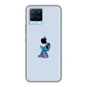 Чохол з принтом Стіч на Realme 8 (Stitch apple)