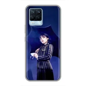 Чохли Венсдей на Realme 8 Уенсдей (AlphaPrint) (Венздей з парасолькою)