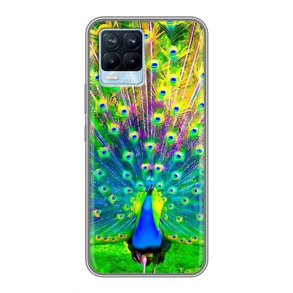 Чохол з принтом «Яскравий Павлин» для Realme 8 Чохол з принтом «Яскравий Павлин» для Realme 8