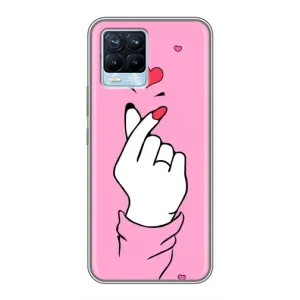 Чехол с принтом для Realme 8 (AlphaPrint - Знак сердечка)