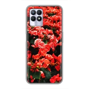 Чехлы с Цветами для Realme 8i (VPrint) (Цветы красные)