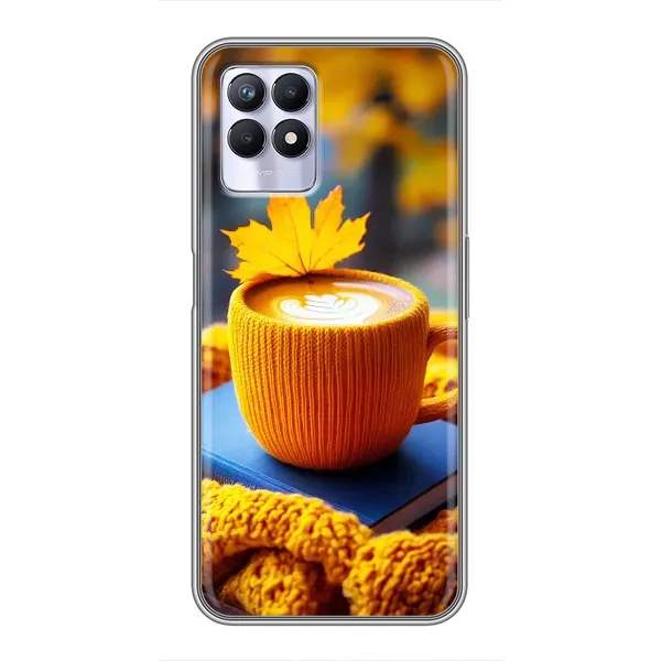 Чохол з принтом «Кава на жовтому пледі» для Realme 8i