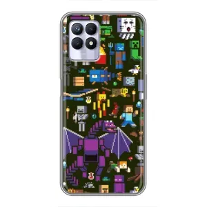 Чехол Майнкрафт на Realme 8i (AlphaPrint) Minecraft (Коллаж Майнкрафт)