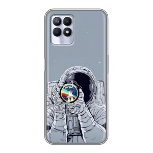 Чехол NASA для Realme 8i (AlphaPrint) (Космонавт фото)