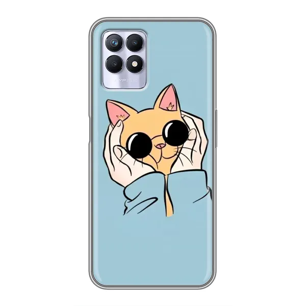 Чехол с принтом «Котик в очках» для Realme 8i