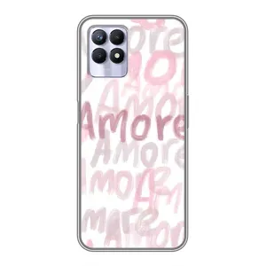 Чехол с розовым рисунком для Realme 8i (Аморе любовь)