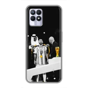 Чехлы для Realme 8i (Leo чемпион) (AlphaPrint) (Месси в накидке)