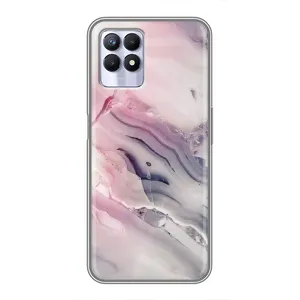 Мраморный чехол на Realme 8i (VPrint) (Пурпурный Мрамор)