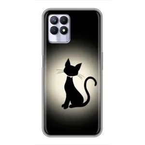 Чехол с принтом для Realme 8i (AlphaPrint) Модные коты (Силуэт котика)