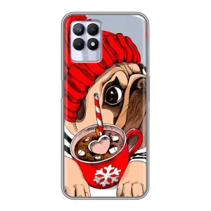 Чехлы с собаками для Realme 8i (VPrint) (Собачка в шапке)