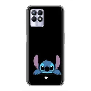 Чохол з принтом Стіч на Realme 8i (Стіч на чорному)