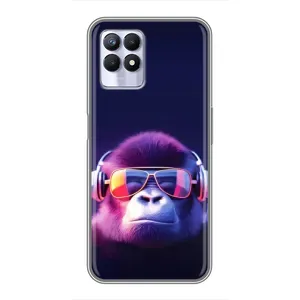 Чехол с Обезьянами Realme 8i - (AlphaPrint) (Стильная обезьяна)