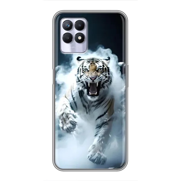 Чехол с принтом «Белый тигр в дыму» для Realme 8i