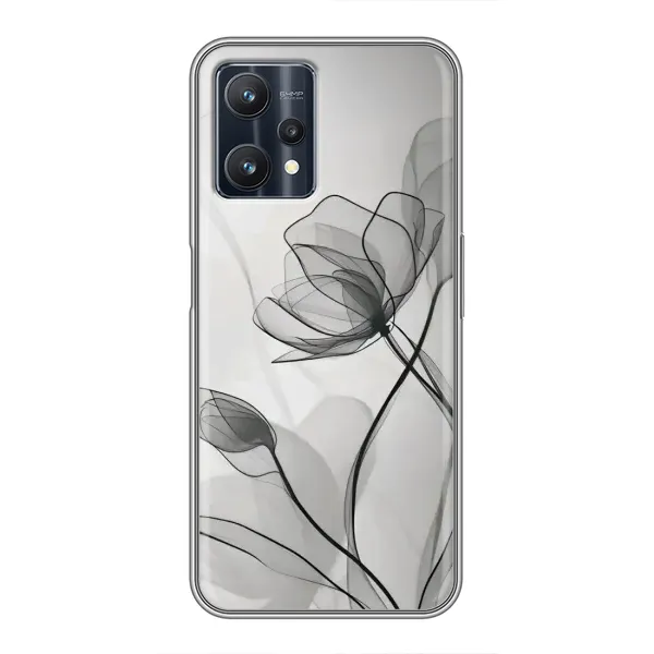 Чохол з принтом «Чорні квіти» для Realme 9 Pro Plus Чохол з принтом «Чорні квіти» для Realme 9 Pro Plus