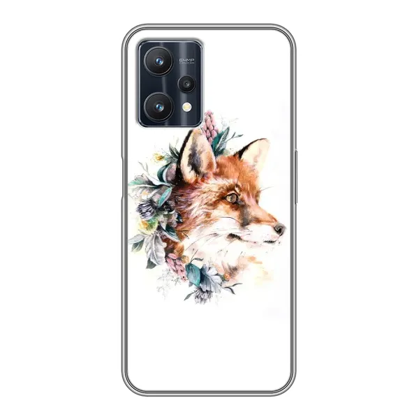 Чехол с принтом «Лисичка в цветочках» для Realme 9 Pro Plus Чехол с принтом «Лисичка в цветочках» для Realme 9 Pro Plus