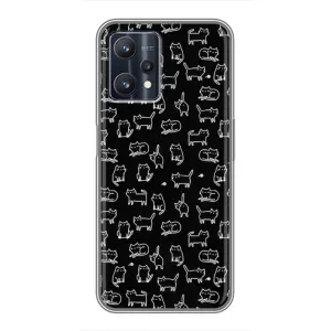 Чехол с принтом для Realme 9 Pro Plus (AlphaPrint) Модные коты (Меленькие котики)