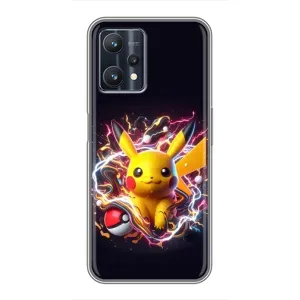 Чехол с Пикачу на Realme 9 Pro Plus (Пикачу с мячом)