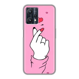 Чехол с принтом для Realme 9 Pro Plus (AlphaPrint - Знак сердечка)