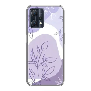 Силконовий чохол з принтом в квітах на Realme 9 Pro (Фіолетове листя абстракція)