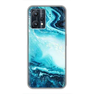 Мраморный чехол на Realme 9 Pro (VPrint) (Голубой мрамор)