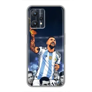 Чехлы для Realme 9 Pro (Leo чемпион) (AlphaPrint) (Месси с кубком)
