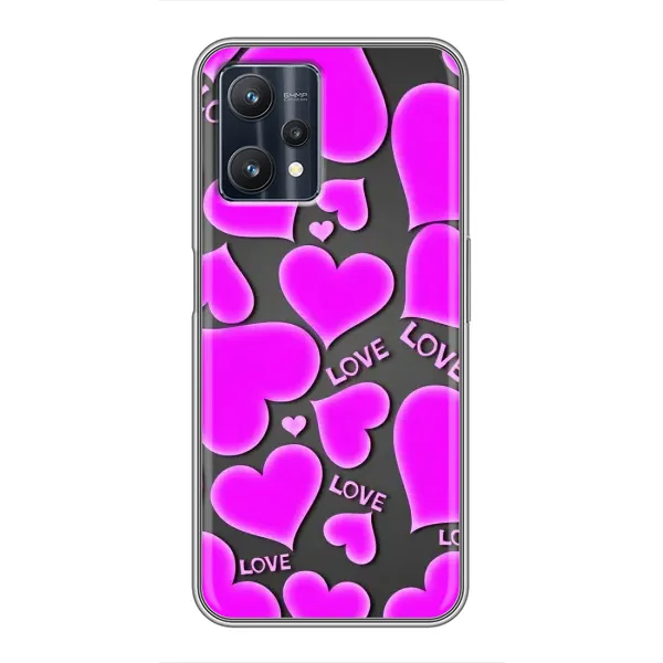 Чохол з принтом «Pink hearts» для Realme 9 Pro