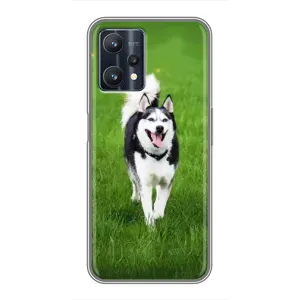 Чохол з Хаскі Realme 9 Pro - (AlphaPrint) (Радісний Хаскі)