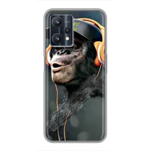 Чохол з Мавпами Realme 9 Pro - (AlphaPrint) (В навушниках)