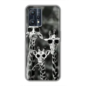 Силіконовий чохол з КАРТИНКАМИ літо для Realme 9 Pro (AlphaPrint) (Жирафи в окулярах)