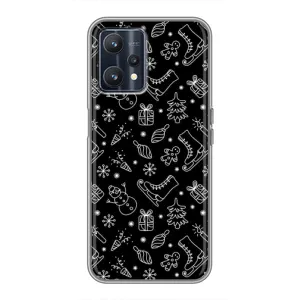 Новогодние, Праздничные Чехлы для Realme 9 - 2024 год (Новогодний фон)