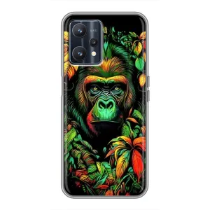 Чехол с Обезьянами Realme 9 - (AlphaPrint) (Обезьяна в тропиках)