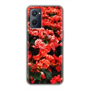 Чехлы с Цветами для Realme 9i (VPrint) (Цветы красные)