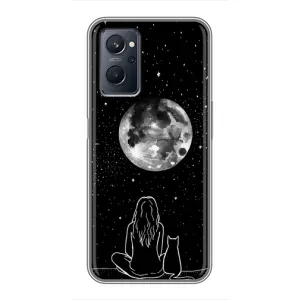 Чехол с рисунком кот на Realme 9i (Девушка с котом)