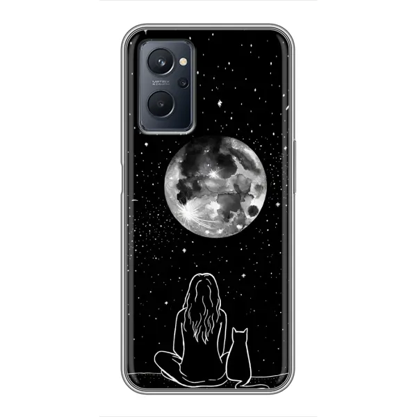 Чохол з принтом «Дівчина з котом» для Realme 9i