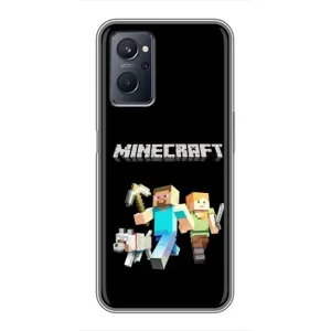 Чехол Майнкрафт на Realme 9i (AlphaPrint) Minecraft (герои Minecraft)