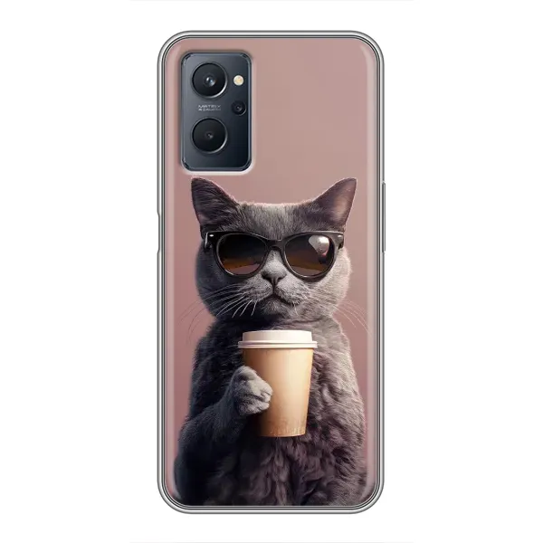 Чехол с принтом «Кот с кофе» для Realme 9i
