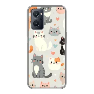 Чехол с рисунком кот на Realme 9i (Коллаж котов)