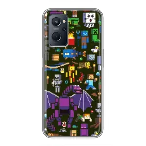 Чехол Майнкрафт на Realme 9i (AlphaPrint) Minecraft (Коллаж Майнкрафт)