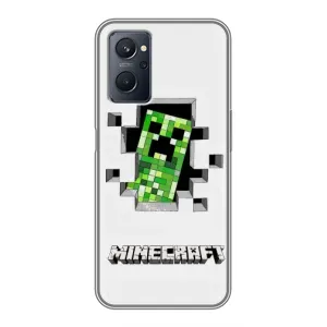 Чехол Майнкрафт на Realme 9i (AlphaPrint) Minecraft (крипер Майнкрафт)