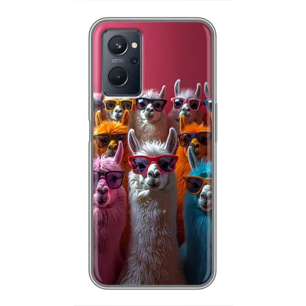 Чехол с принтом «Ламы в очках» для Realme 9i
